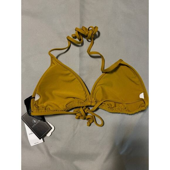 Volcom NEW Women XL Standard Simply Seamless Triangle Swimsuit Bikini Top Padded - Picture 3 of 6